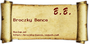 Broczky Bence névjegykártya