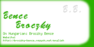 bence broczky business card